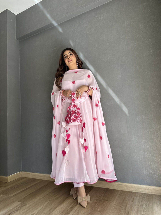 Pink Heart Potli Bag - Ensembles