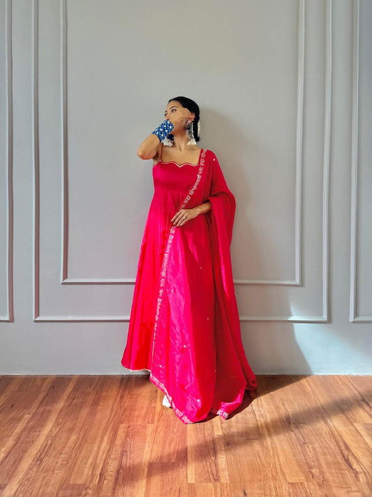 Pink Subhagywati bhava suit set - Ensembles