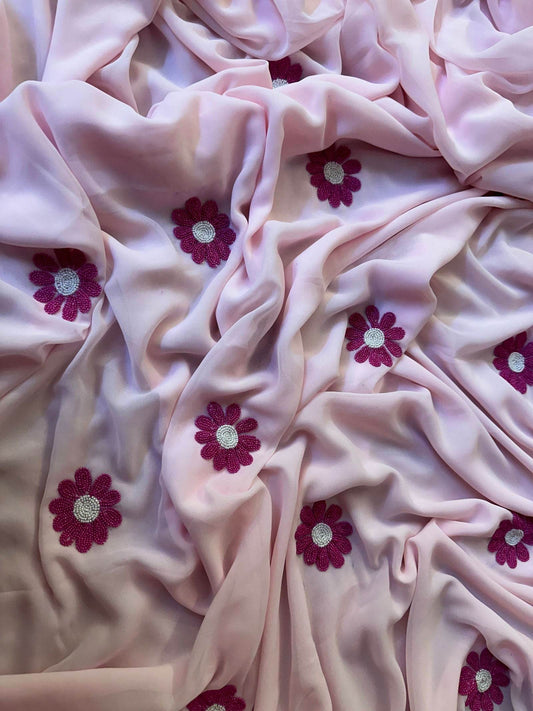 Pink on Pink Daisy Saree - Ensembles