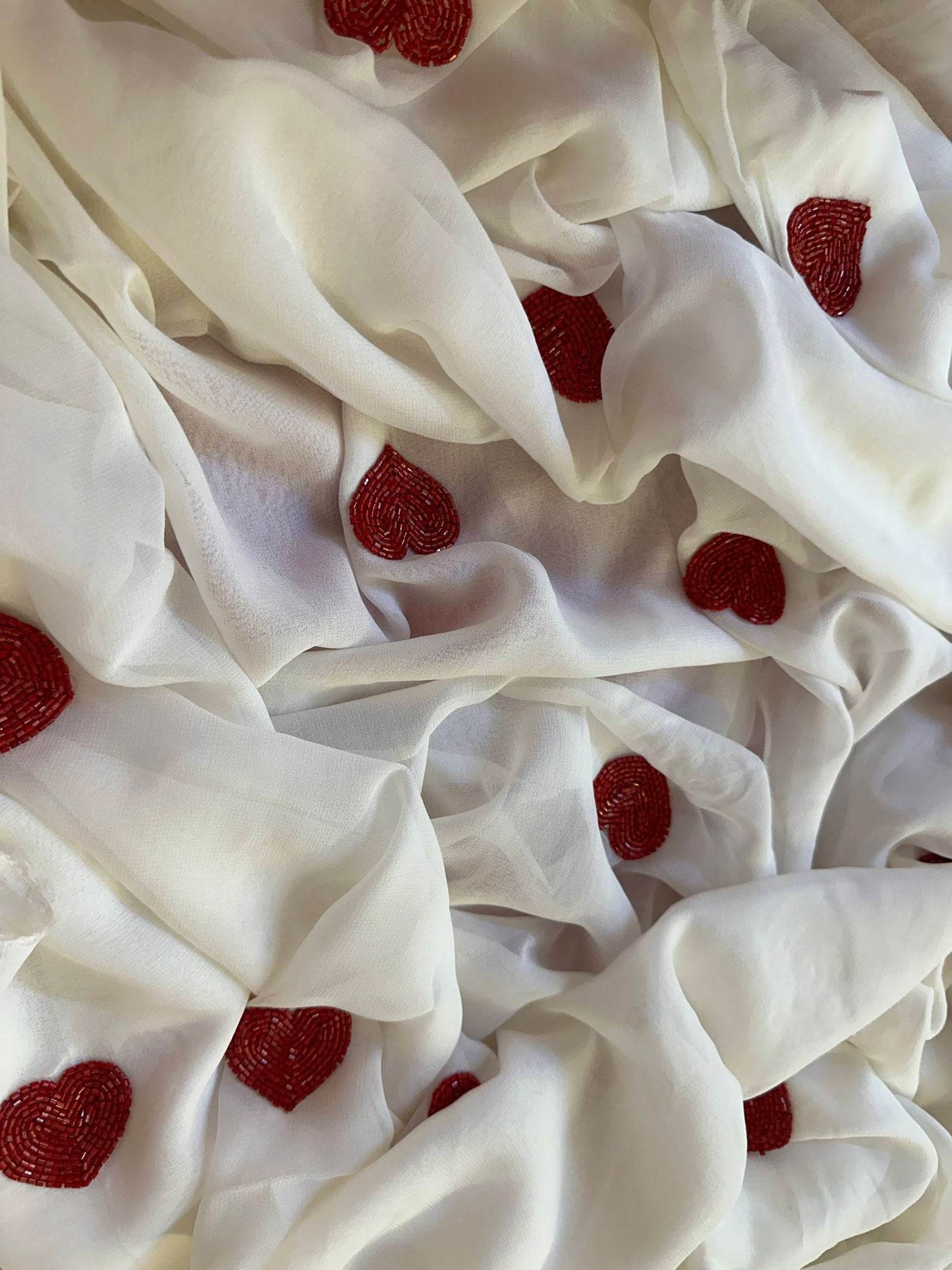 White Heart Saree - Ensembles