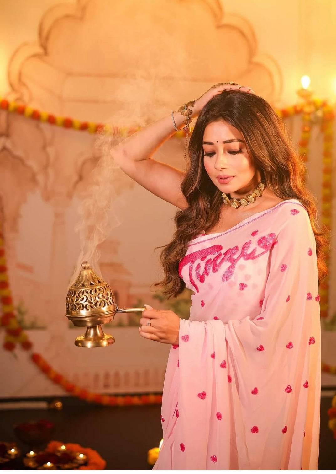 Dreamy Pink Saree - Ensembles
