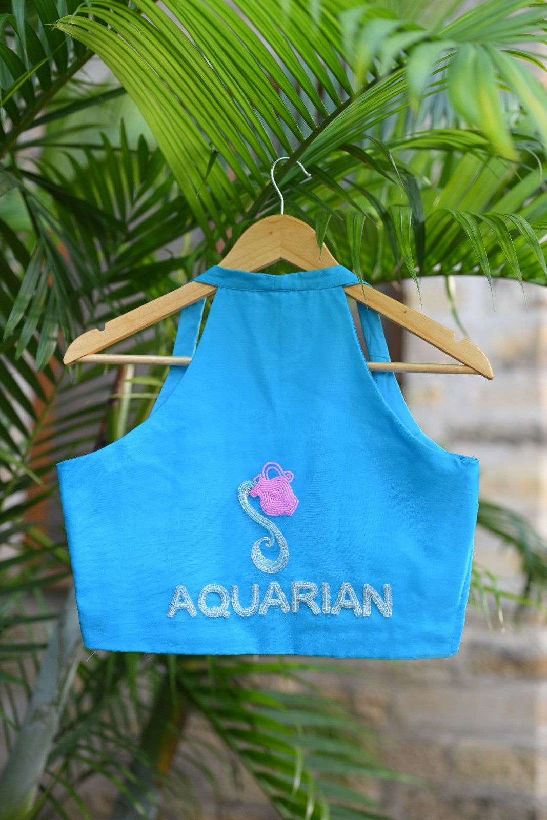 Aquarius Blouse – Hand-Embroidered Zodiac Elegance - Ensembles
