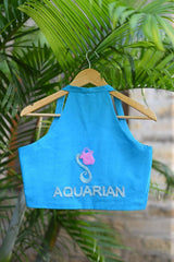 Aquarius Blouse – Hand-Embroidered Zodiac Elegance - Ensembles