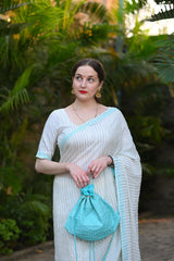 Badal Wala Safed Georgette Saree - Ensembles