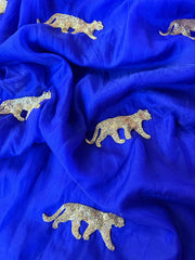 Blue Cheetah Saree - Ensembles