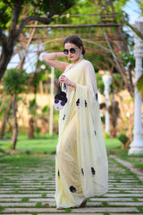 Boss Lady Yellow Georgette Saree - Ensembles