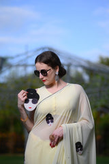 Boss Lady Yellow Georgette Saree - Ensembles