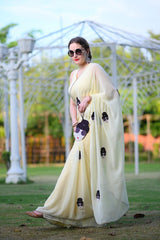 Boss Lady Yellow Georgette Saree - Ensembles
