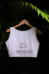 Cancerian Blouse – Hand-Embroidered Zodiac Elegance - Ensembles