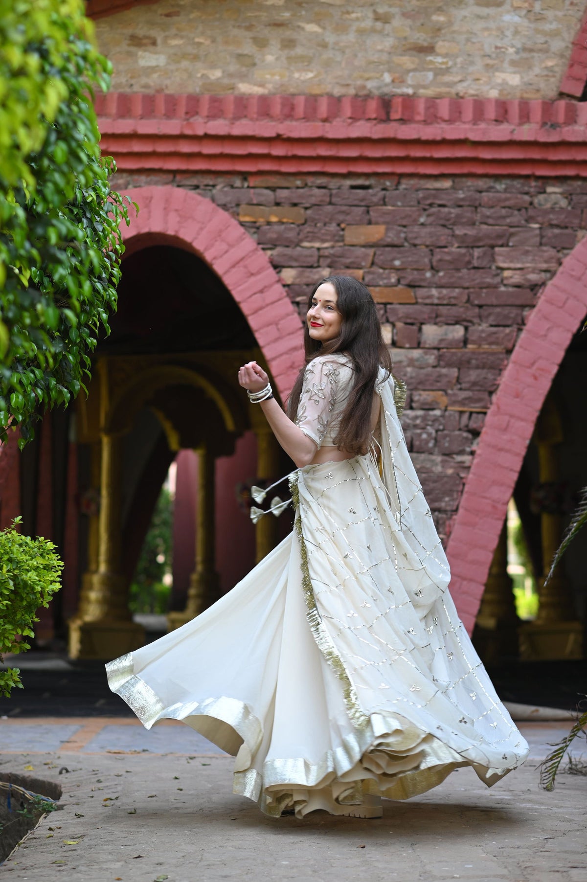 Isha Ivory Gotta Lehenga - Ensembles