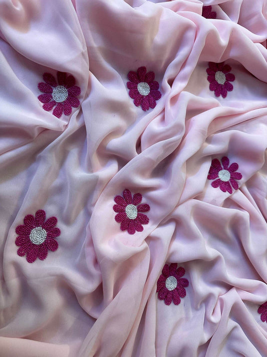 Pink on Pink Daisy Saree - Ensembles