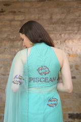Pisces Blouse – Hand-Embroidered Zodiac Elegance - Ensembles