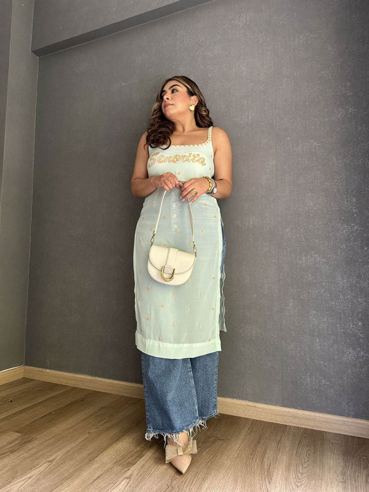 Senorita Pastel Green Kurta - Ensembles