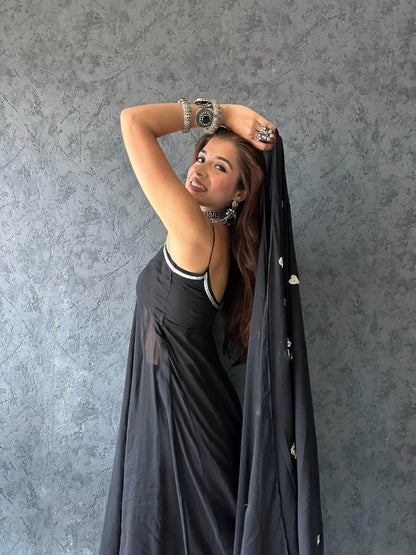 Silver Heart Black Suit Set - Ensembles