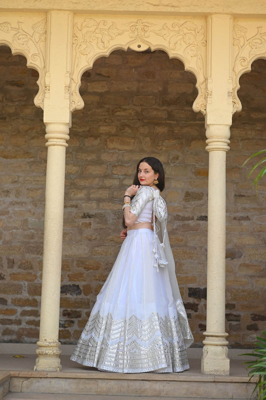 White Gotta Lehenga - Ensembles