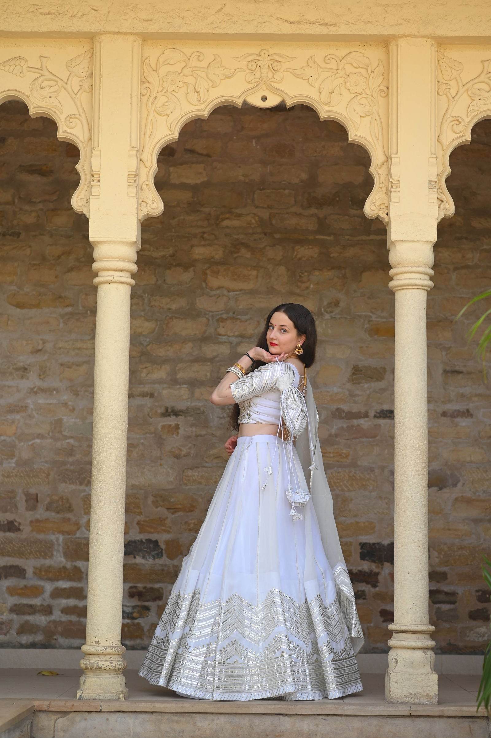 White Gotta Lehenga - Ensembles