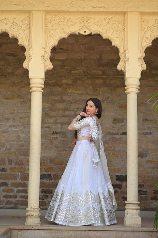 White Gotta Lehenga - Ensembles