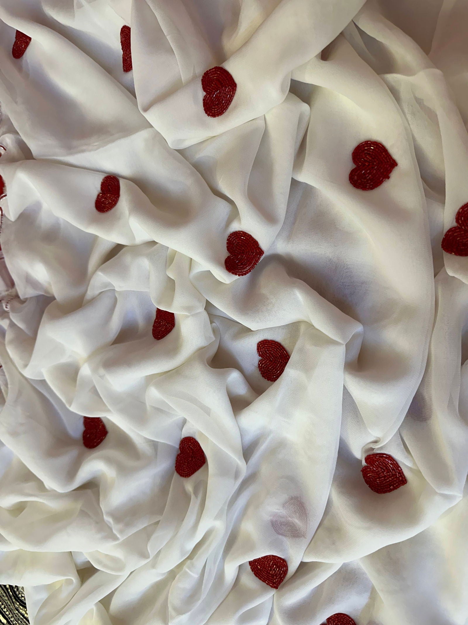 White Heart Saree - Ensembles