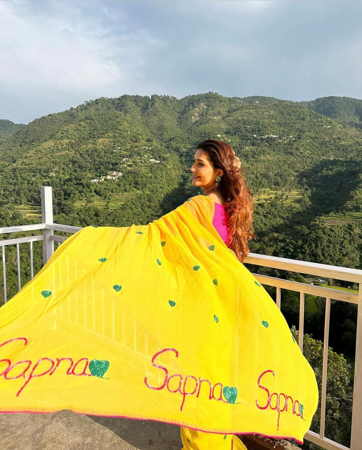 Yellow Heart Georgette Saree - Ensembles
